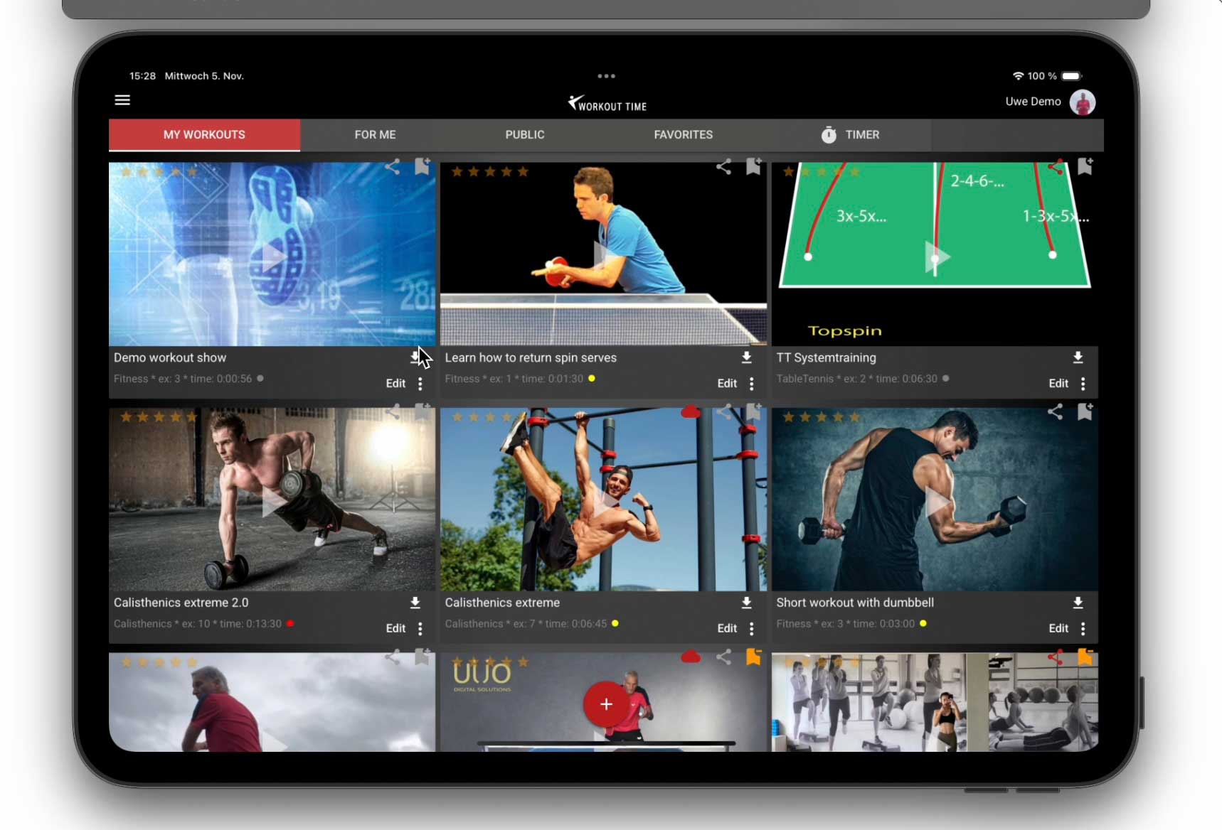 So einfach änderst und startest du ein Workout